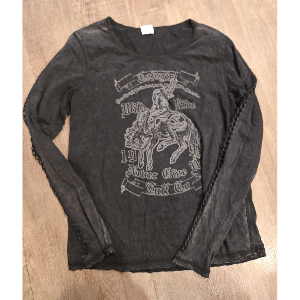 Cowgirl Tuff Co Long Sleeve Graphic Shirt Size Large